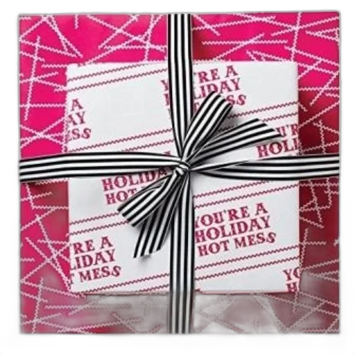 red, gift, wrapped, white transparent PNG cut-out