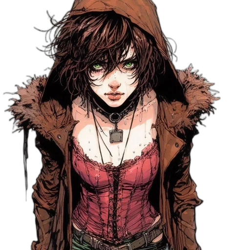 jacket, comic book art, concept art, cyberpunk transparent PNG cut-out