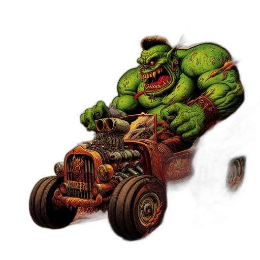 car, concept art, comic book art, fantasy art transparent PNG cut-out