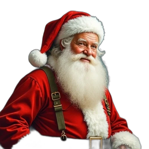 photorealistic, 3d render, santa, claus transparent PNG cut-out