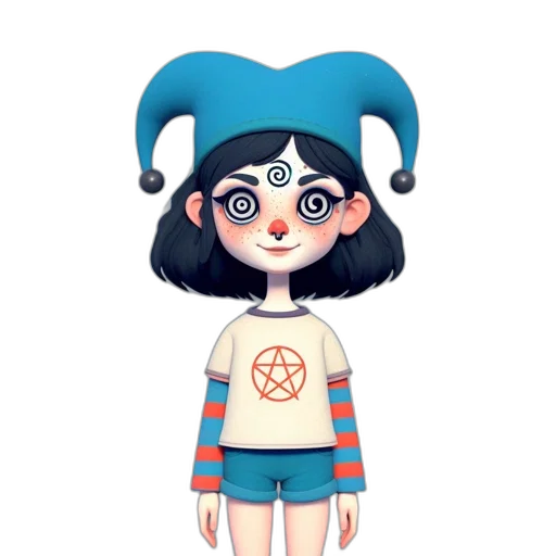 creature, mask, dress, staff transparent PNG cut-out