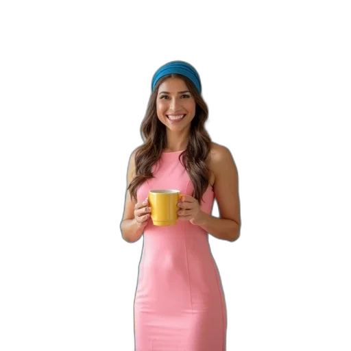dress, hat, staff, pastel transparent PNG cut-out