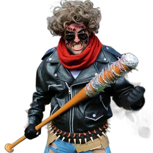 staff, mask, jacket, weapon transparent PNG cut-out