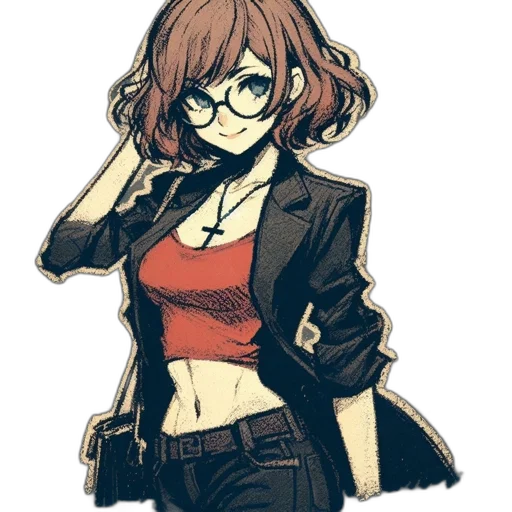 jacket, staff, dress, weapon transparent PNG cut-out