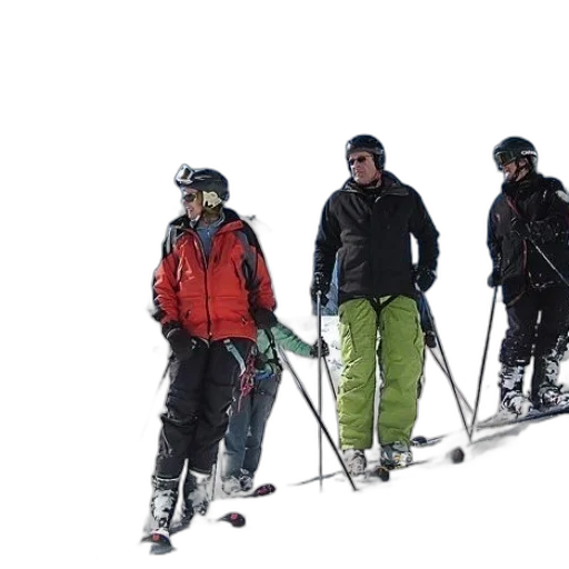 staff, snow, group, skiers transparent PNG cut-out