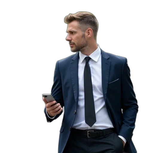 jacket, staff, face, man transparent PNG cut-out