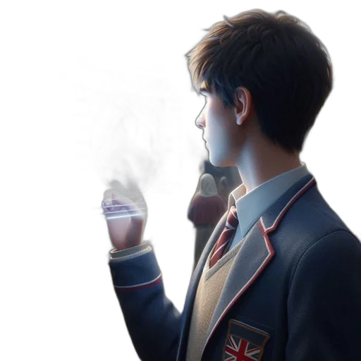 jacket, staff, concept art, photorealistic transparent PNG cut-out