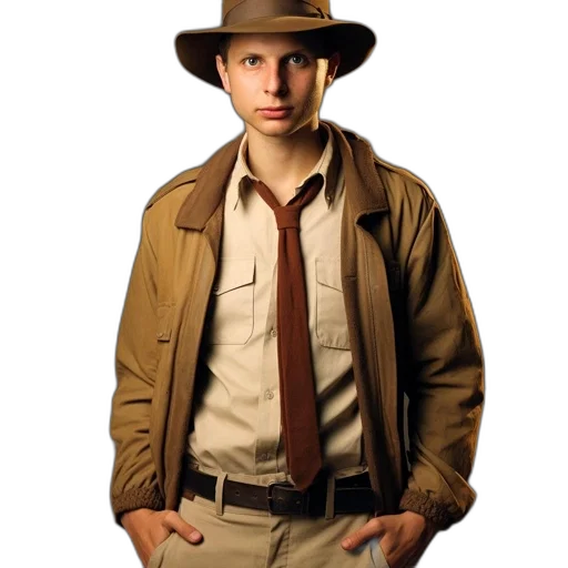 jacket, hat, staff, animal transparent PNG cut-out