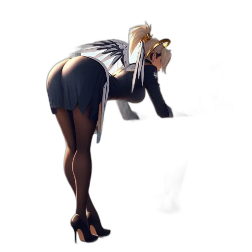 dress, staff, creature, weapon transparent PNG cut-out
