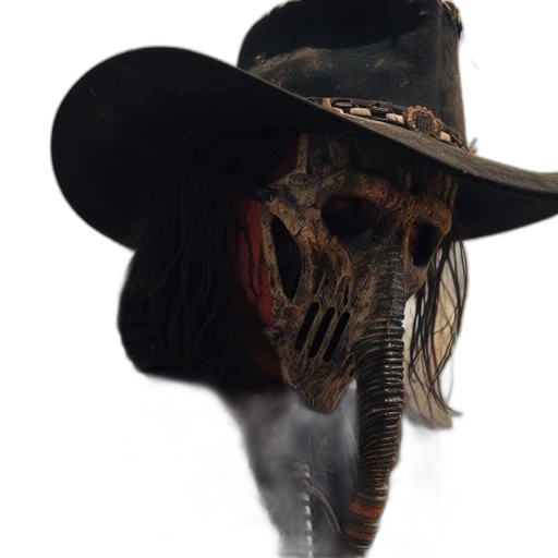 hat, mask, staff, face transparent PNG cut-out