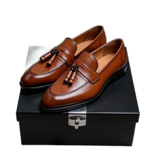 shoes, photorealistic, pair, brown transparent PNG cut-out