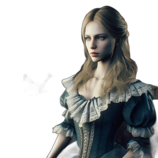 dress, face, concept art, fantasy art transparent PNG cut-out