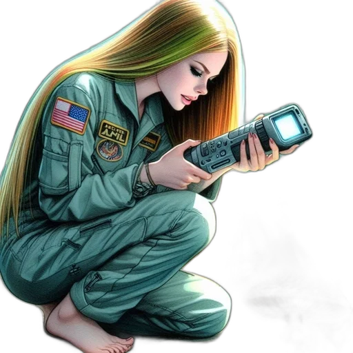 jacket, robot, weapon, cyberpunk transparent PNG cut-out