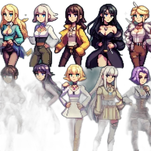 pixel art, concept art, anime, fantasy art transparent PNG cut-out