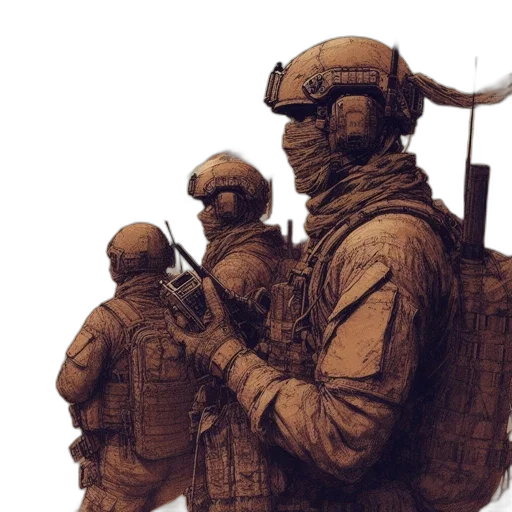 weapon, mask, staff, jacket transparent PNG cut-out