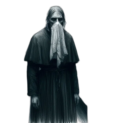 mask, creature, hair, jacket transparent PNG cut-out