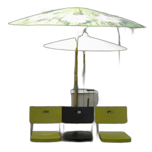 umbrella, furniture, 3d render, rain transparent PNG cut-out