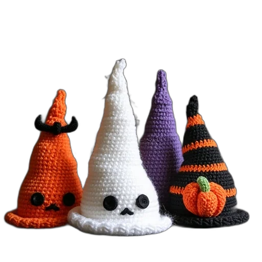hat, crocheted, halloween, hats transparent PNG cut-out