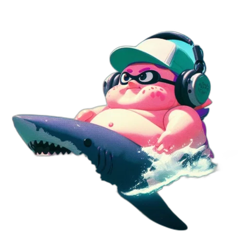 creature, animal, hat, vaporwave transparent PNG cut-out