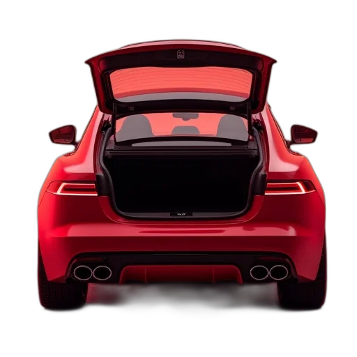 car, 3d render, photorealistic, red transparent PNG cut-out