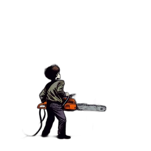 jacket, staff, weapon, robot transparent PNG cut-out