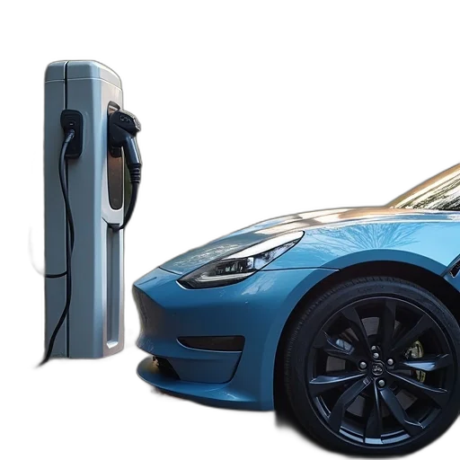 car, robot, 3d render, electric transparent PNG cut-out
