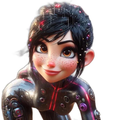 robot, face, 3d render, concept art transparent PNG cut-out
