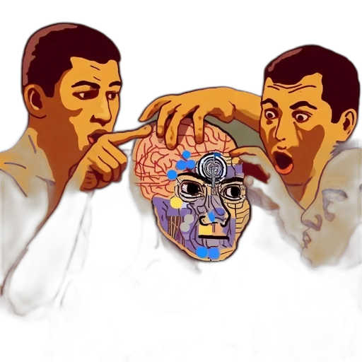 mask, face, robot, vaporwave transparent PNG cut-out