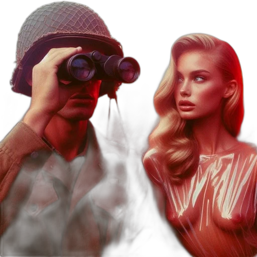 weapon, face, hat, photorealistic transparent PNG cut-out