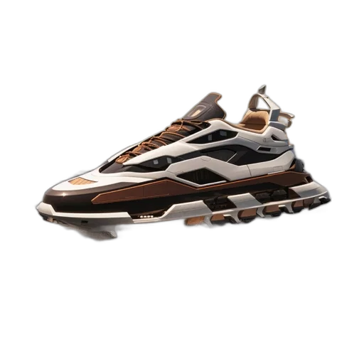 shoes, 3d render, futuristic, boat transparent PNG cut-out
