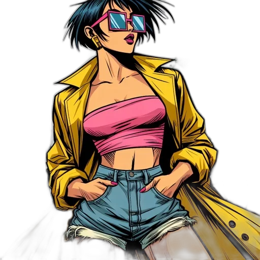 jacket, comic book art, cyberpunk, concept art transparent PNG cut-out
