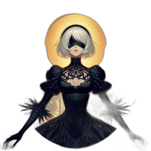 dress, mask, crown, fantasy art transparent PNG cut-out