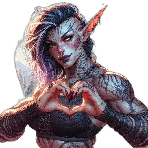fantasy art, concept art, comic book art, cyberpunk transparent PNG cut-out