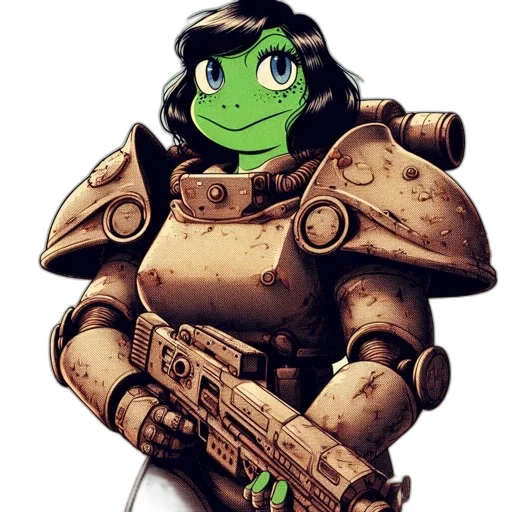 robot, weapon, staff, face transparent PNG cut-out