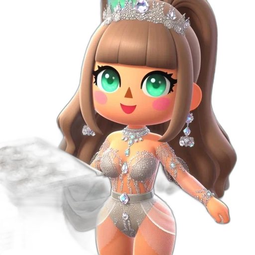 dress, jewelry, crown, 3d render transparent PNG cut-out