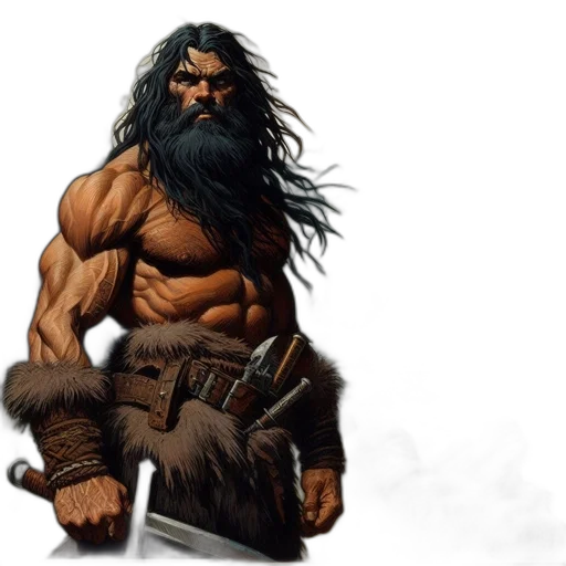 fantasy art, comic book art, concept art, muscular transparent PNG cut-out