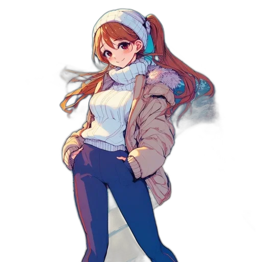 jacket, staff, dress, weapon transparent PNG cut-out