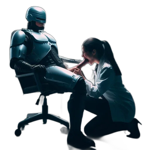 robot, cyberpunk, concept art, 3d render transparent PNG cut-out