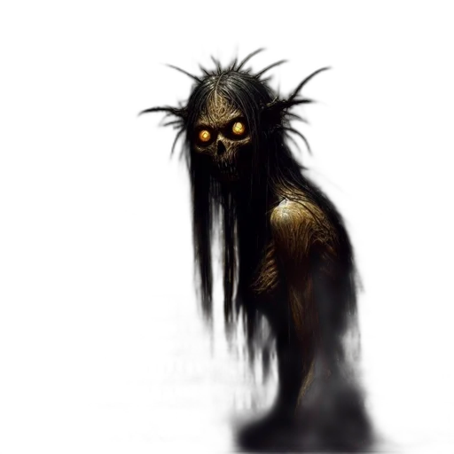 creature, hair, mask, face transparent PNG cut-out