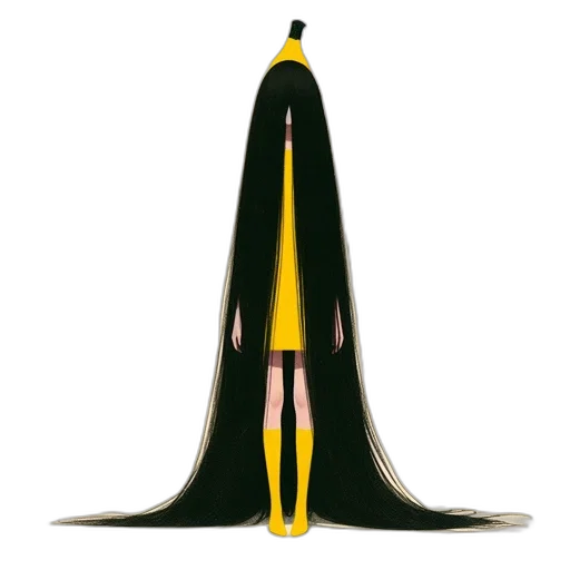 dress, staff, umbrella, hair transparent PNG cut-out