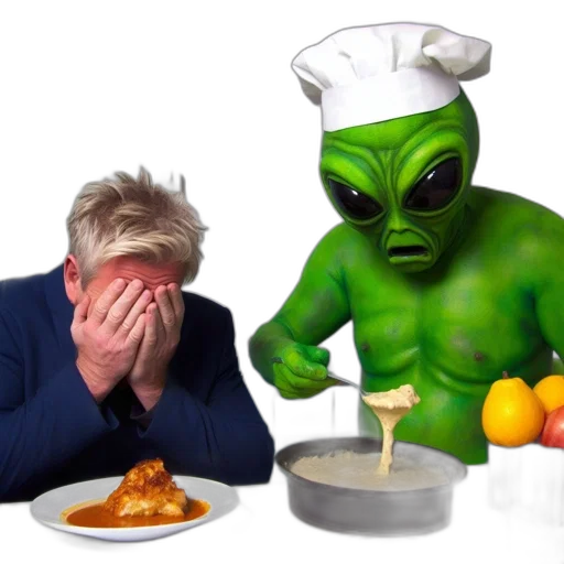 food, creature, outer space, comical transparent PNG cut-out