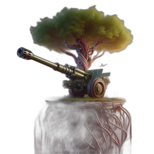 tree, weapon, crown, robot transparent PNG cut-out