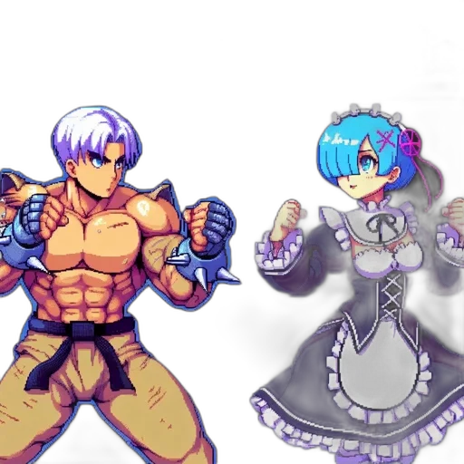 robot, pixel art, anime, concept art transparent PNG cut-out