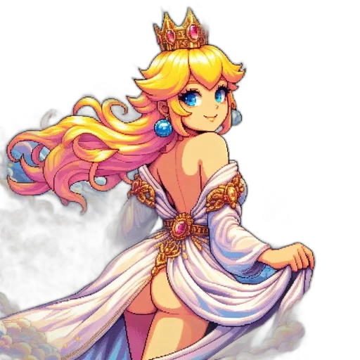 crown, dress, pixel art, fantasy art transparent PNG cut-out