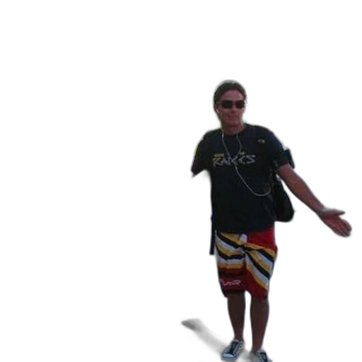 3d render, man, sunglasses, holds transparent PNG cut-out