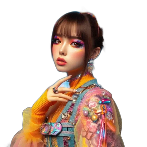 dress, jacket, face, jewelry transparent PNG cut-out