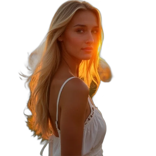 dress, hair, staff, face transparent PNG cut-out