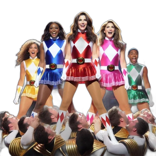 group, power, ranger-inspired, performers transparent PNG cut-out
