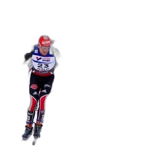 group, skiers, race, one transparent PNG cut-out