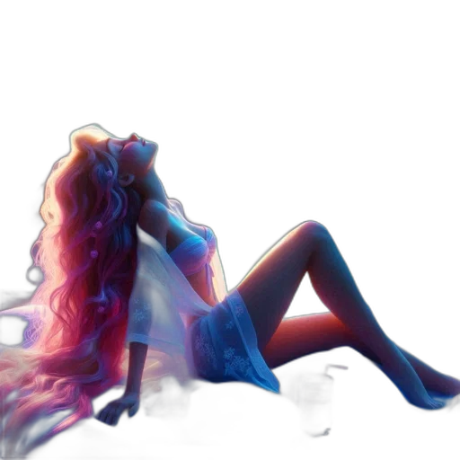 hair, dress, creature, concept art transparent PNG cut-out